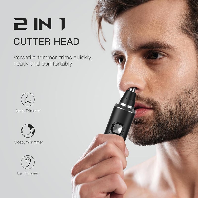 Ginity LED Display Ear and Nose Hair Trimmer Clipper for Men Women,2025 Rechargeable 2 in 1 Professional Painless Eyebrow & Facial Hair Trimmer with Powerful Motor and Dual-Edge Blades Easy Cleansing - Image 3